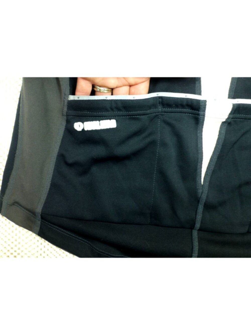 Pearl Izumi Cycling Jersey Black/Gray/White Large Short Sleeve 1/4 Zip Reflectiv - Picture 8 of 13